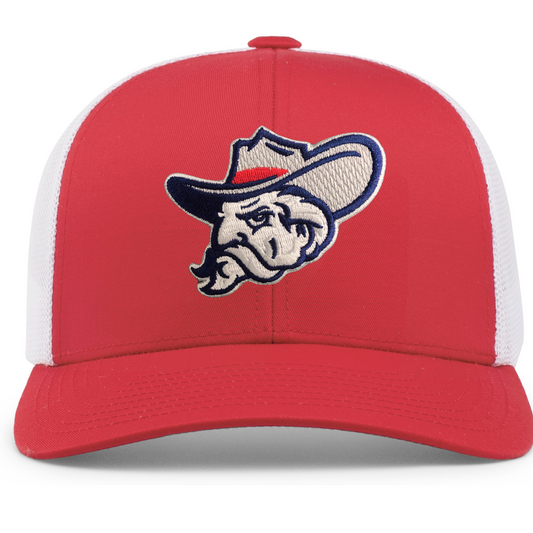 Mesh Back Cap (Red front, Colonel Reb Head logo)