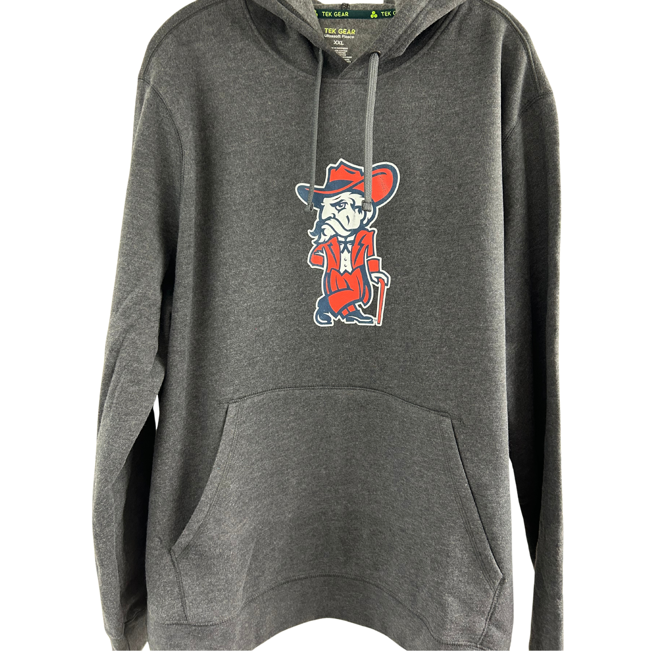 Unisex Ultrasoft Fleece Hoodie (Gray, Colonel Reb Traditional logo