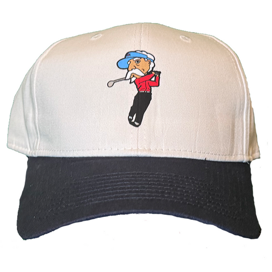 Cotton Twill Cap (White, Colonel Reb Golf Swing logo)
