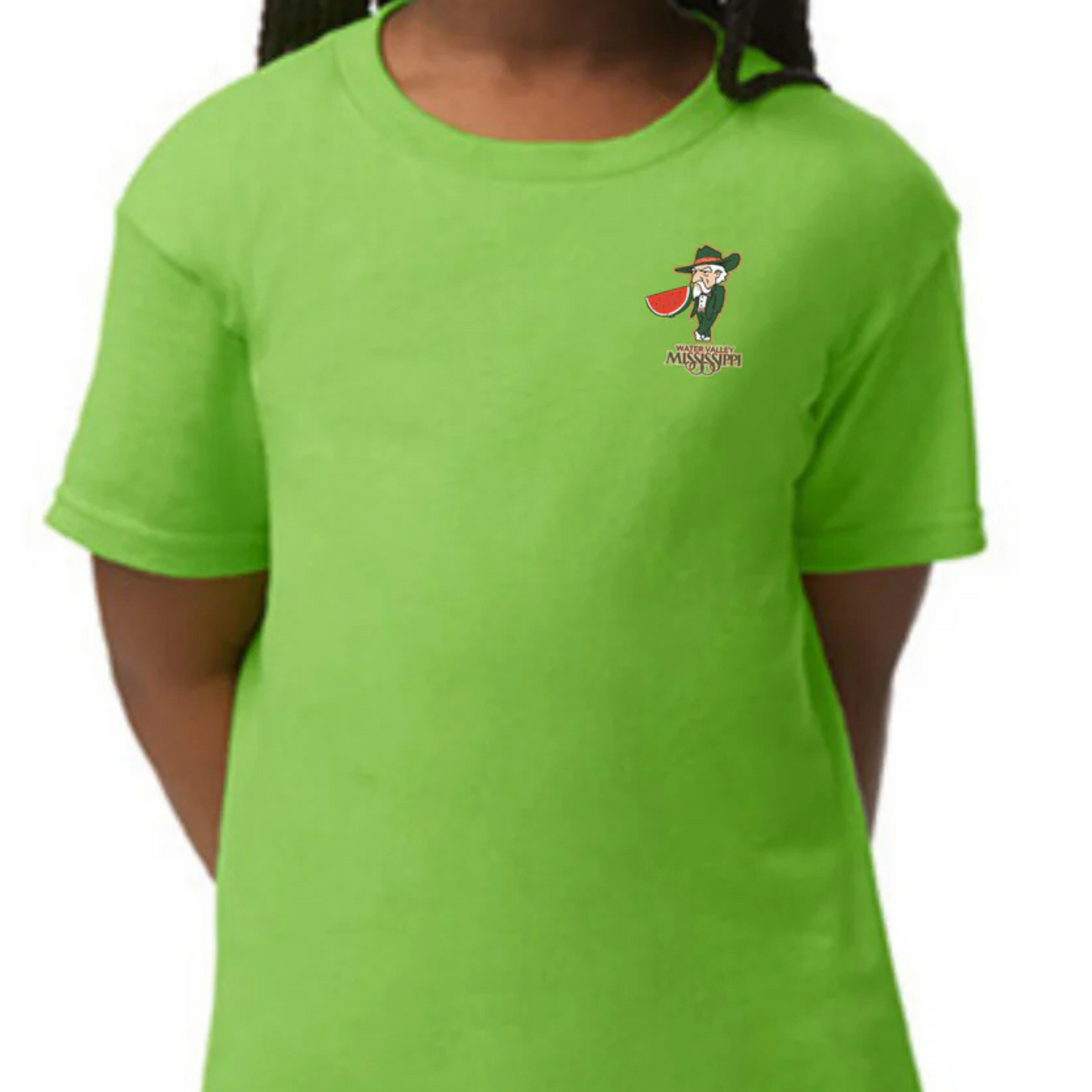 Youth Tee (Lime, Water Valley Watermelon logo)