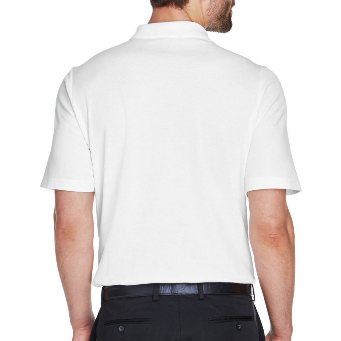 Men's Polo (White, Colonel Reb Traditional Pose logo)