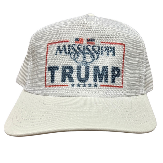 Five-Panel Cap (White, Mississippi For Trump logo)