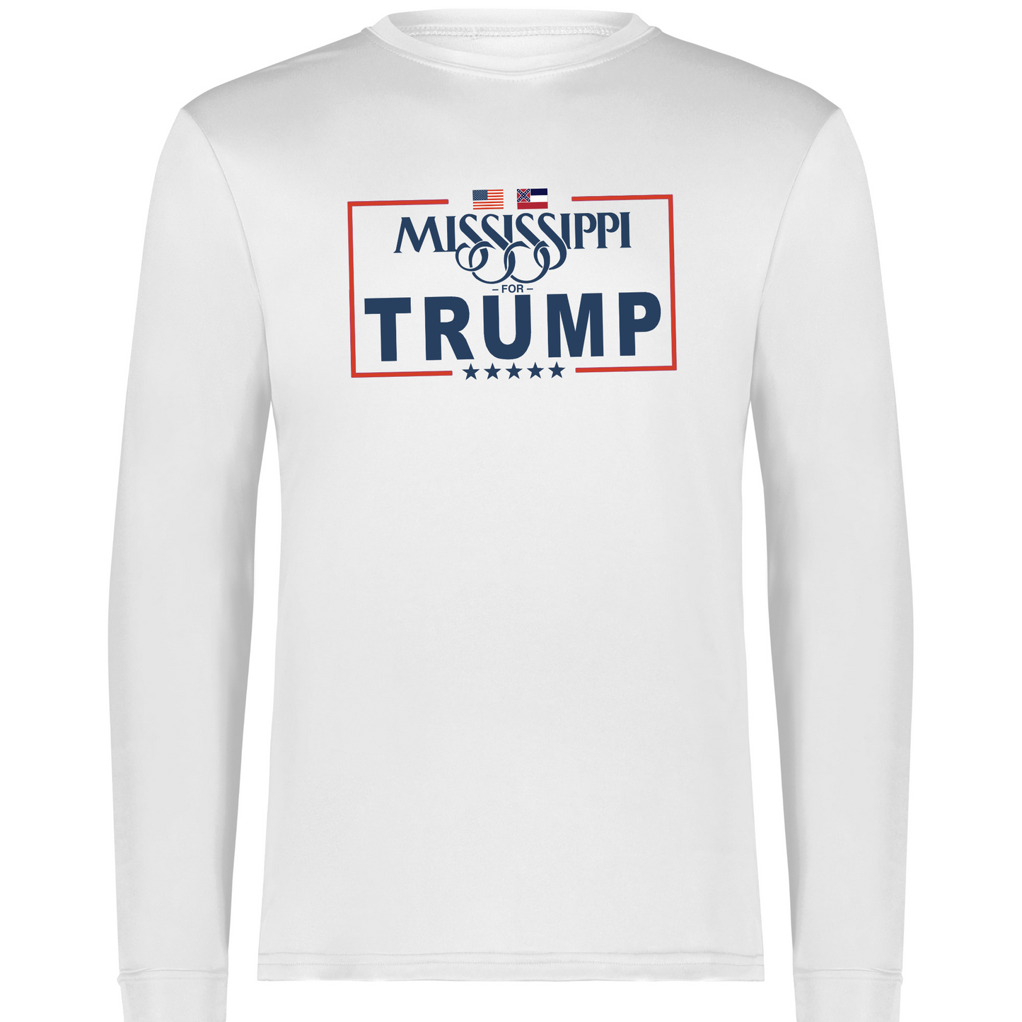 Long Sleeve Tee (White, Mississippi For Trump)