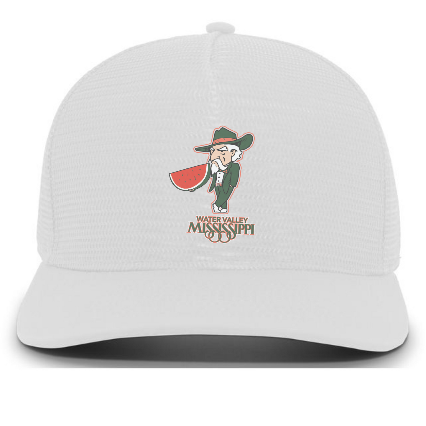 Five-Panel Cap (White, Water Valley Watermelon logo)