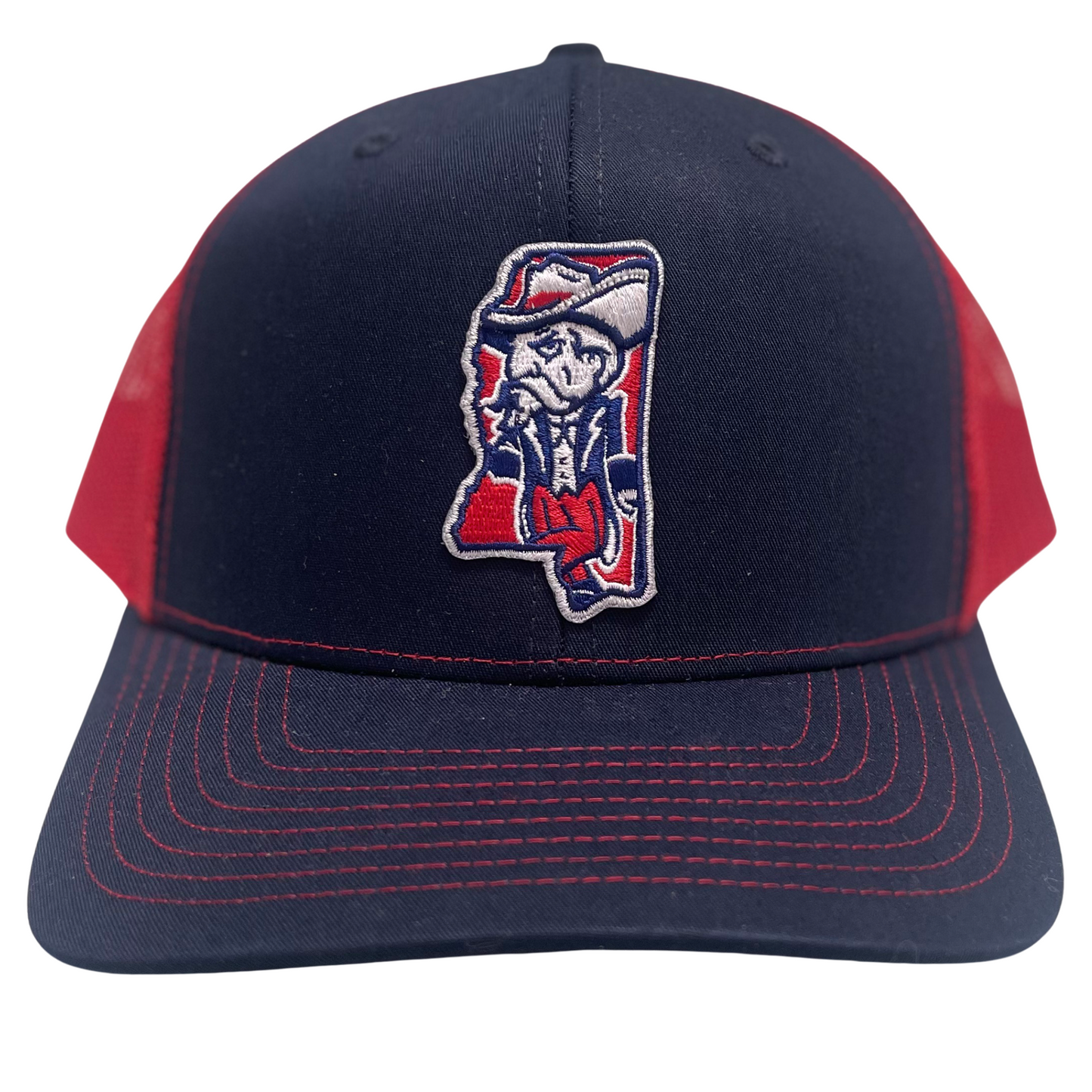 Mesh Back Cap (Navy Front, Colonel Reb Mississippi logo)