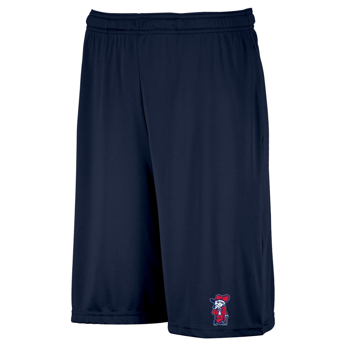 Performance Shorts With Pockets (Navy, Colonel Reb Traditional Pose)