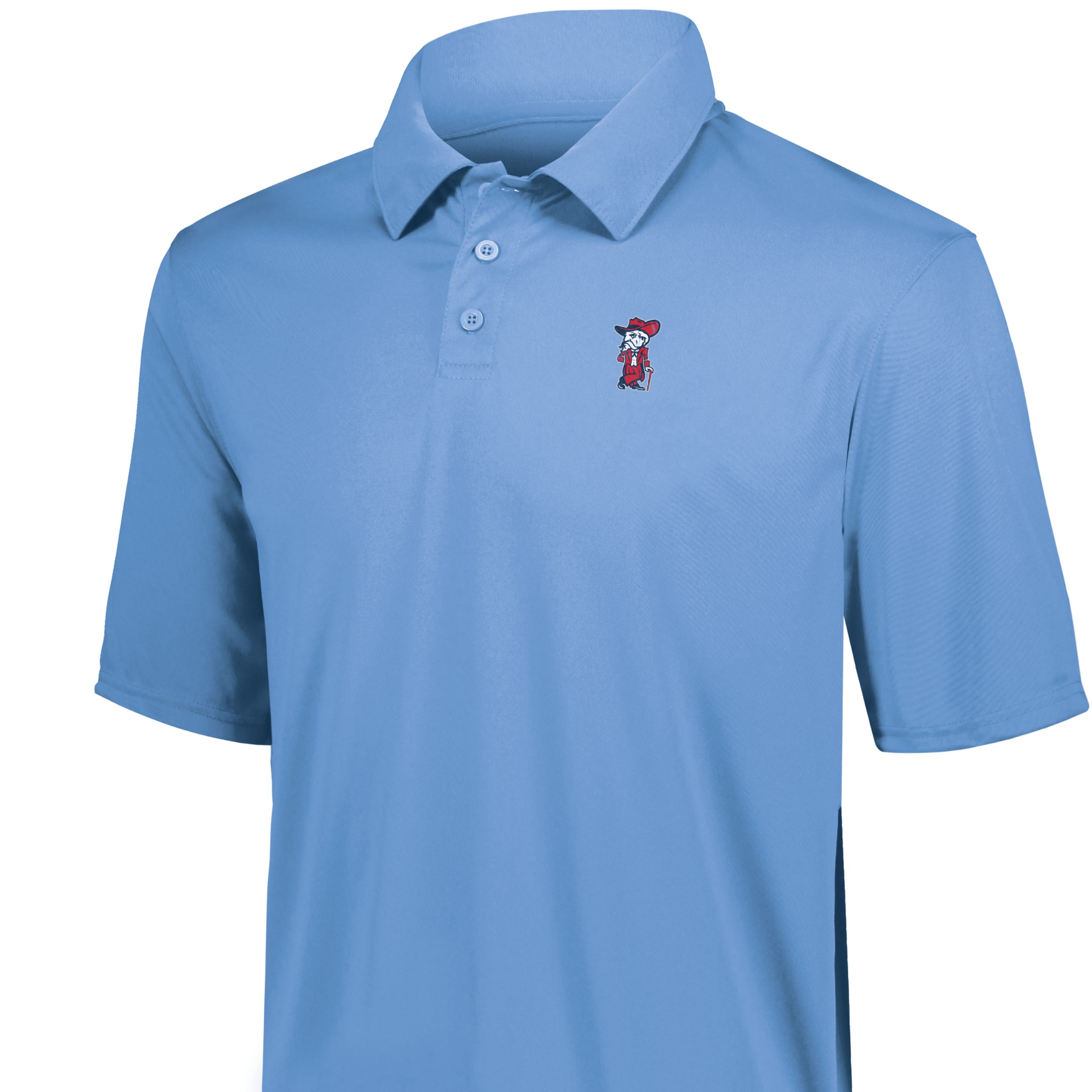 Men's Polo (Columbia Blue, Colonel Reb Traditional Pose logo Men's Polo (Columbia Blue, Colonel Reb Traditional Pose logo