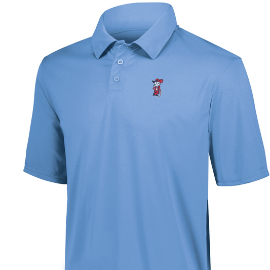 Men's Polo (Columbia Blue, Colonel Reb Traditional Pose logo)