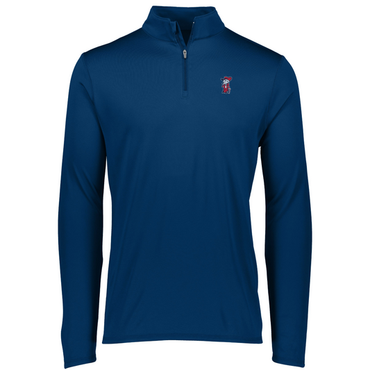 Wicking 1/4 Zip Pullover (Navy, Colonel Reb Traditional Pose logo)