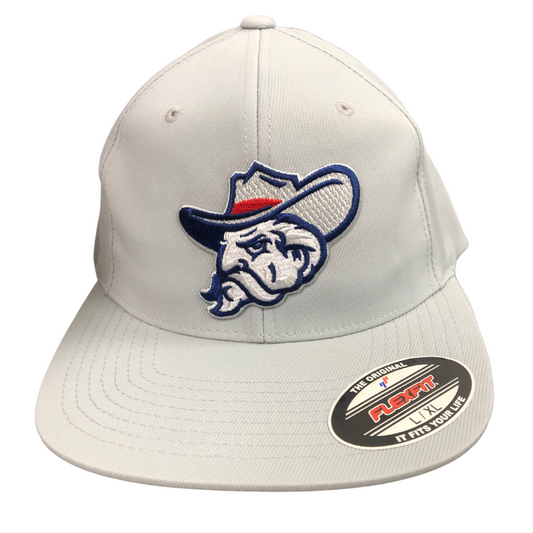 Flexfit® Flat Bill (Gray, Colonel Reb Head logo)