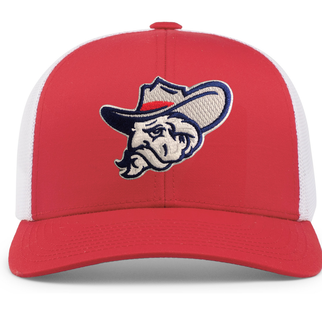 Mesh Back Cap (Red front, Colonel Reb Head logo) – MississippiRebel.com