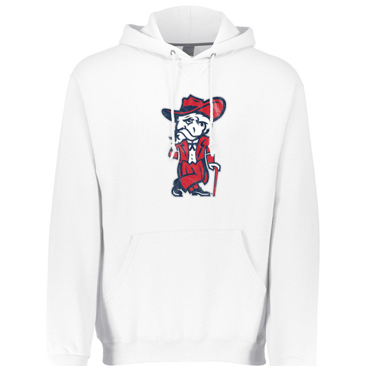 Russell Athletic® Hoodie (White, Colonel Reb Traditional Pose logo)