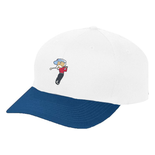 Cotton Twill Cap (White, Colonel Reb Golf Swing logo)