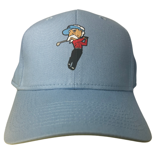 Cotton Twill Cap (Columbia Blue, Colonel Reb Golf Swing logo)