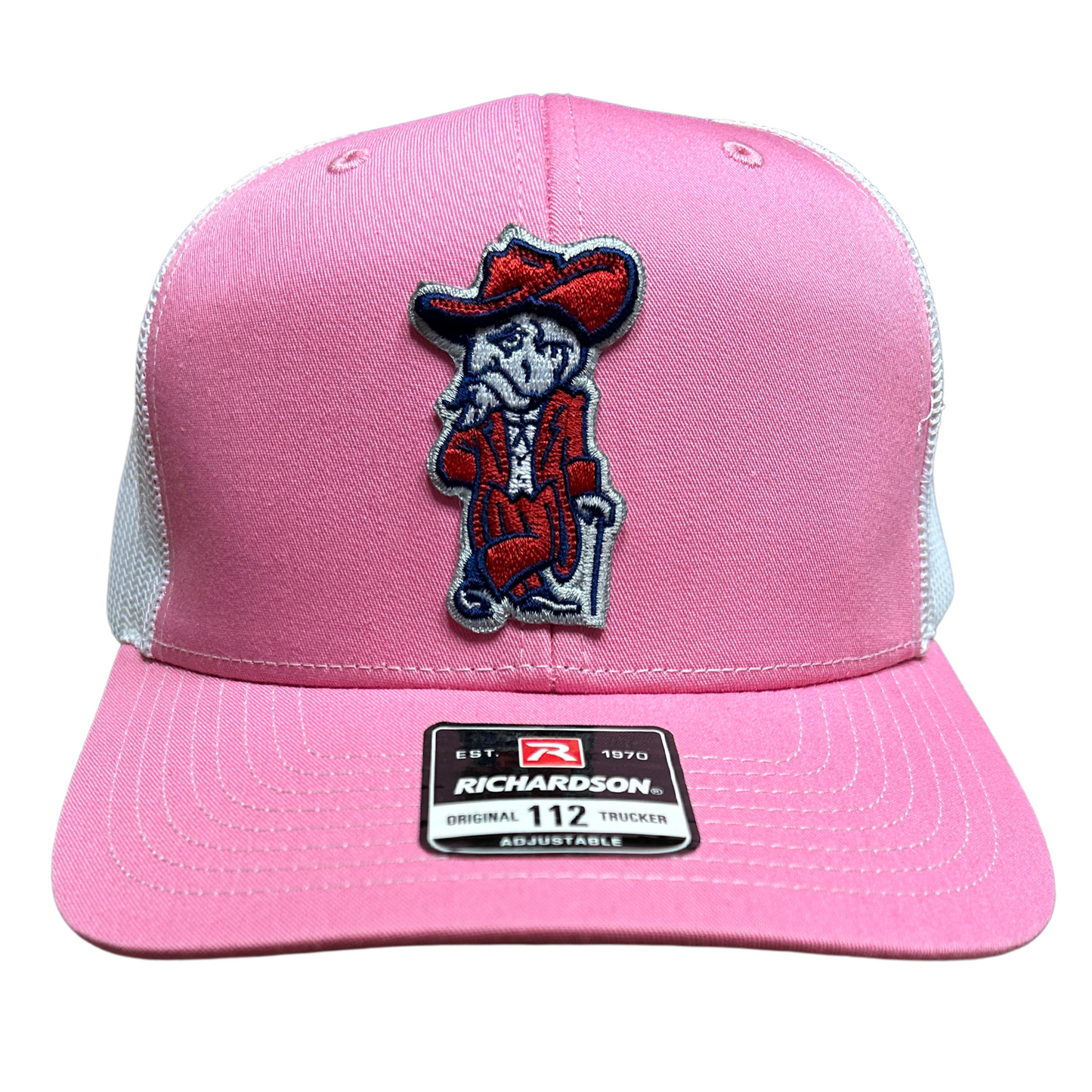 Mesh Back Cap (Pink Front, Colonel Reb Traditional logo)