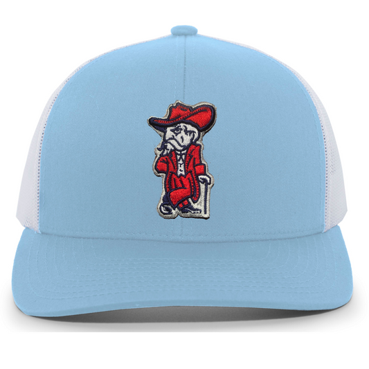 Mesh Back Cap (Light Blue Front, Colonel Reb Traditional logo)