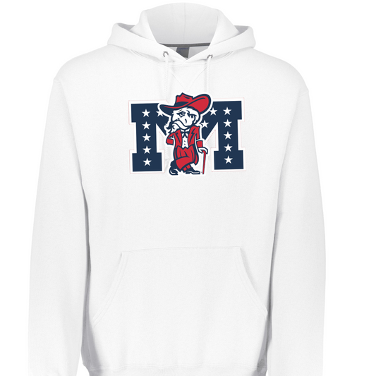 Russell Athletic® Hoodie (White, Colonel Reb With Battle-M logo)