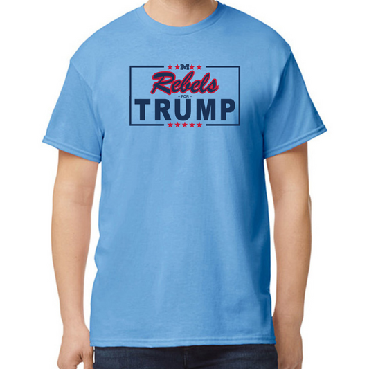 Unisex Tee (Columbia Blue, Rebels For Trump)