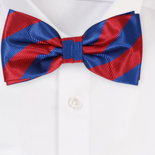 Striped Bow Tie (Red/Navy)