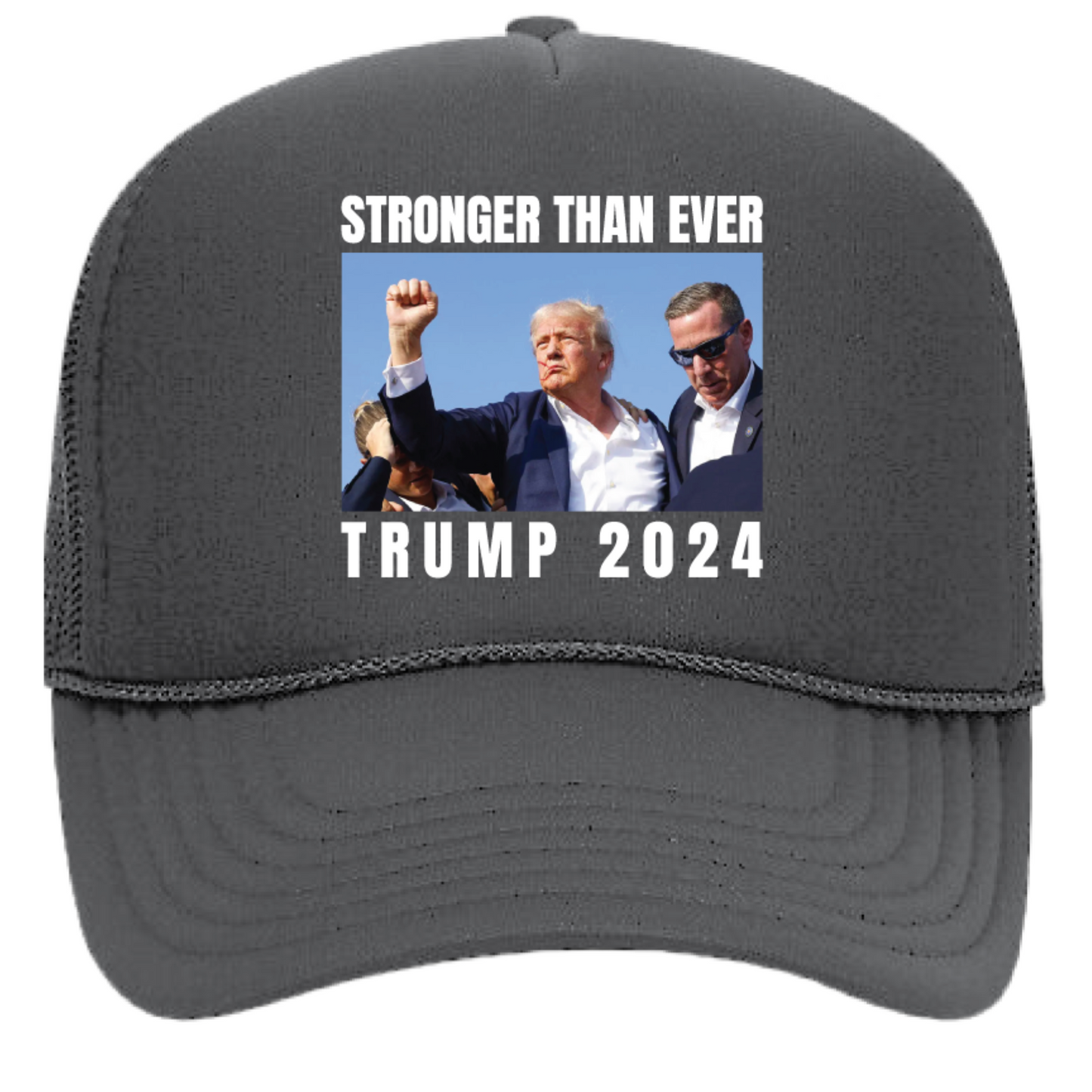 Five-Panel Cap (Black; Trump Stronger Than Ever)