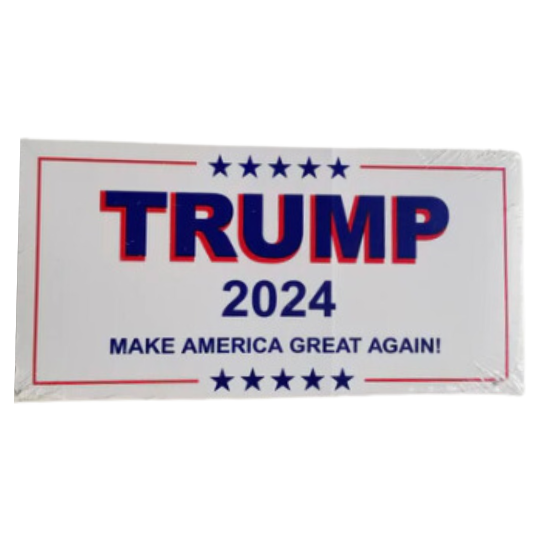 Trump 2024 MAGA Bumper Sticker (White)
