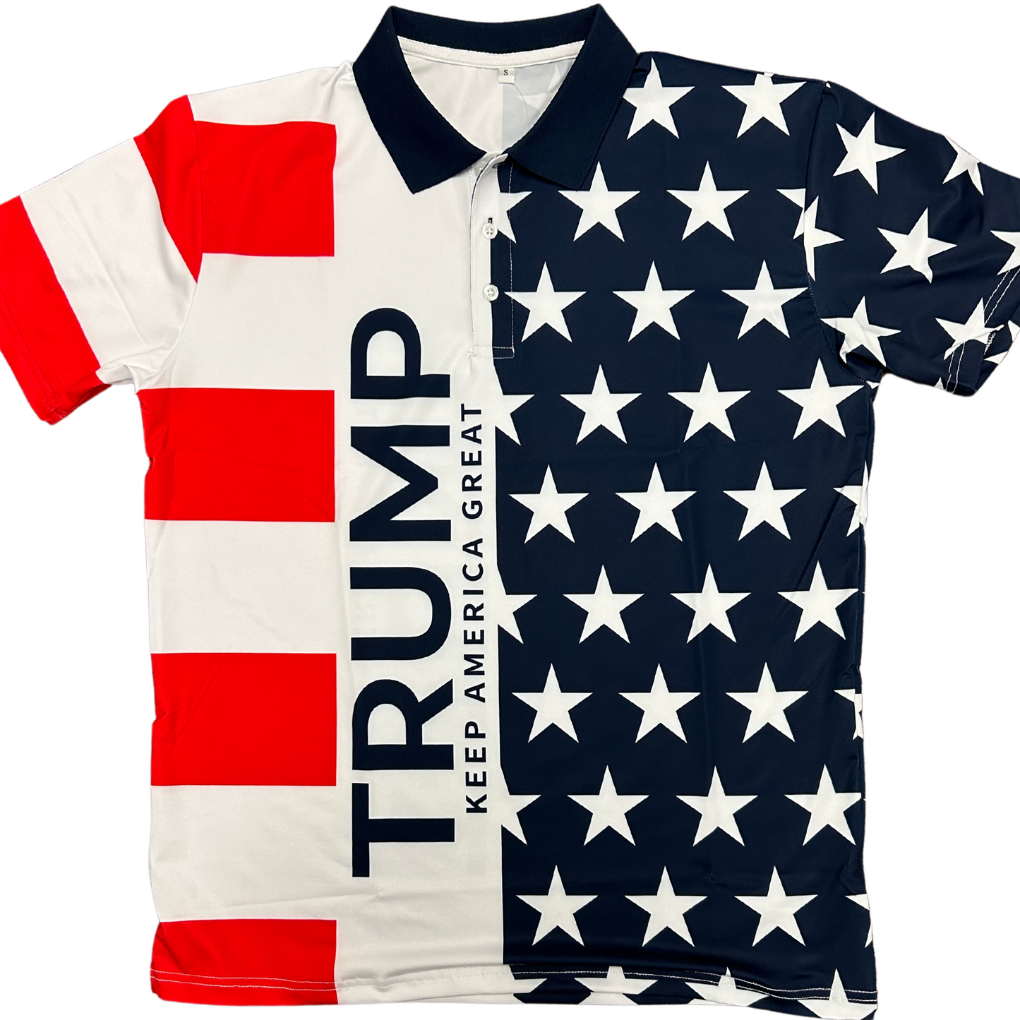 Trump Keep America Great USA Flag Polo