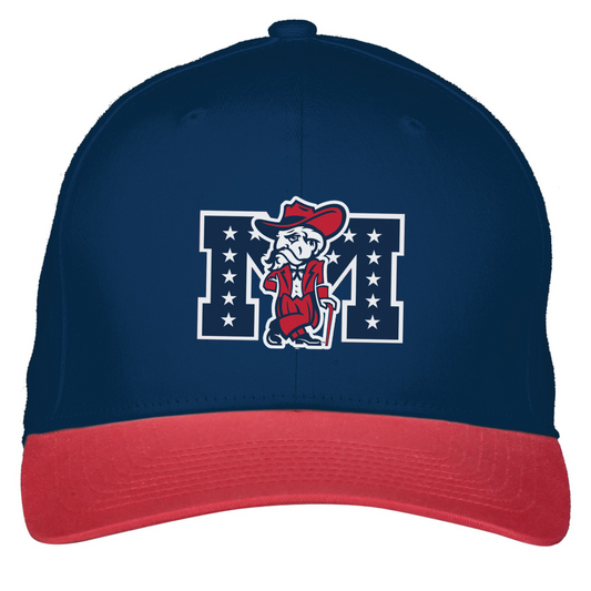 Cotton Twill Cap (Navy + Red, Colonel Reb With Battle-M logo)