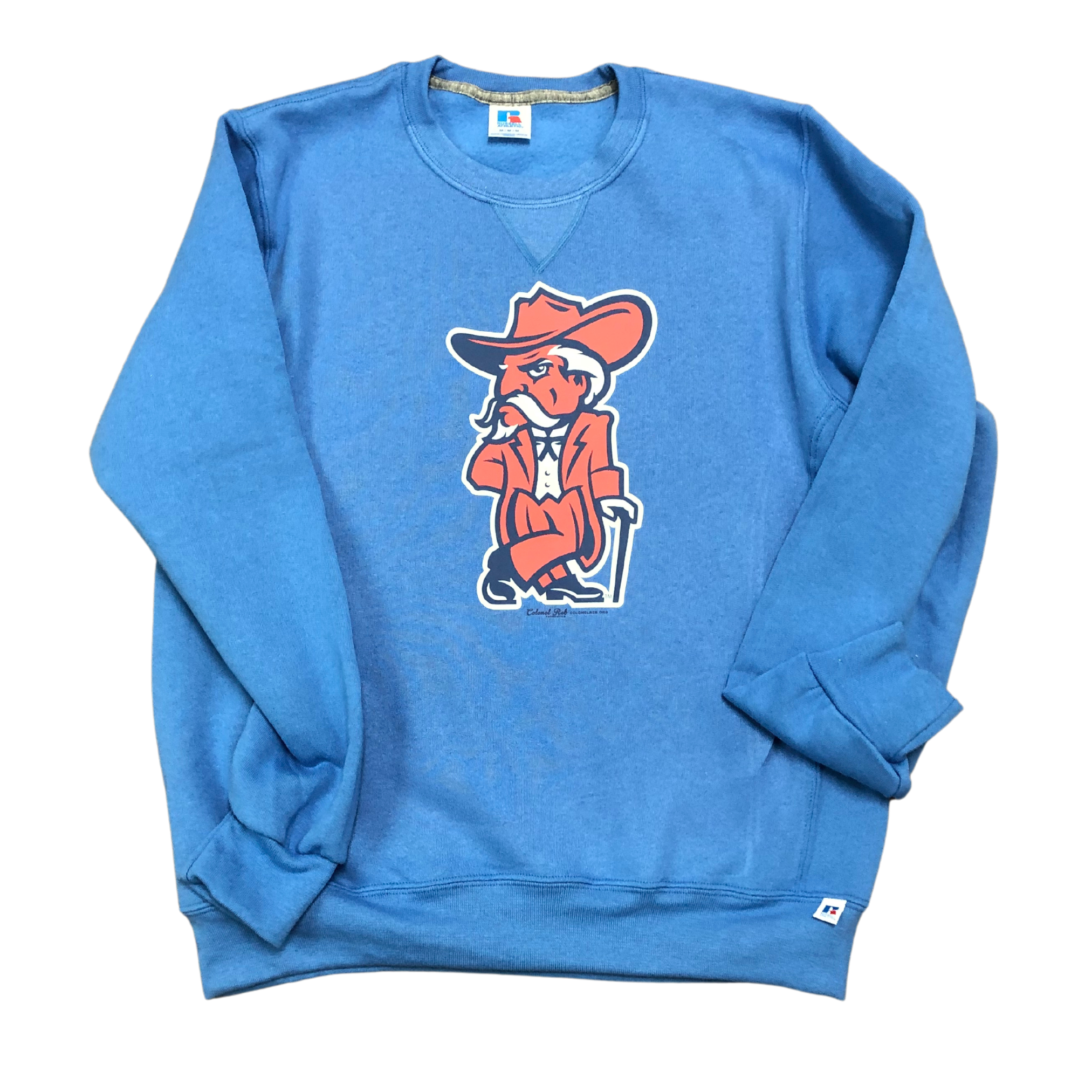 Russell Athletic® Crew (Light Blue, Colonel Reb Traditional Pose Redfa ...