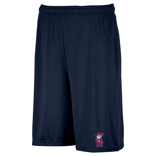 Performance Shorts With Pockets (Navy, Colonel Reb Traditional Pose)