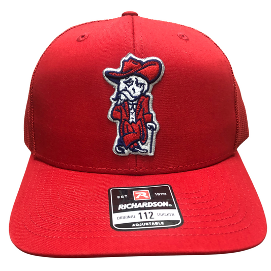 Mesh Back Cap (Red, Colonel Reb Traditional Pose logo)