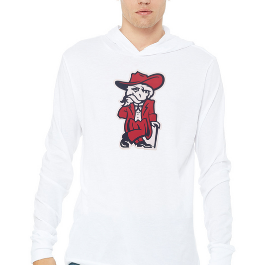 Unisex Hoodie (White, Colonel Reb Traditional Pose)